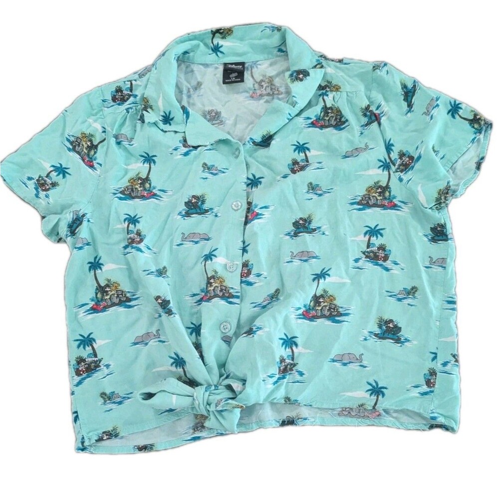 Disney D23 Mickey‎ PLUTO Donald Duck Island Safari Tie Shirt L AOP Our Universe